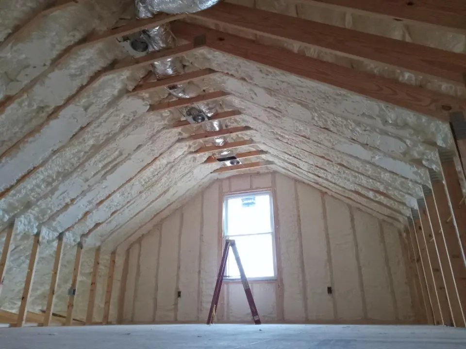 Spray foam roofing application for Crawl Space Insulation project in Orono